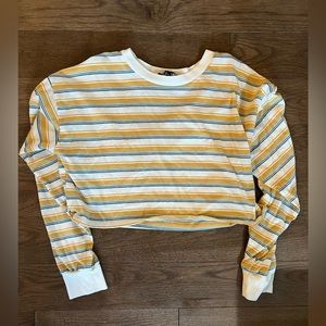Forever 21 striped long sleeve crop top